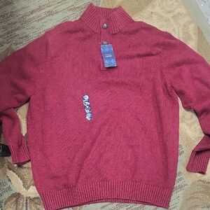 Izod Men's Turtleneck Sweater in Rich Red